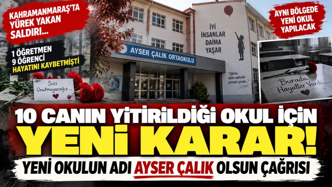 Kahramanmaraş'ta 10 canın yitirildiği Ayser Çalık Ortaokulu okul için karar verildi!
