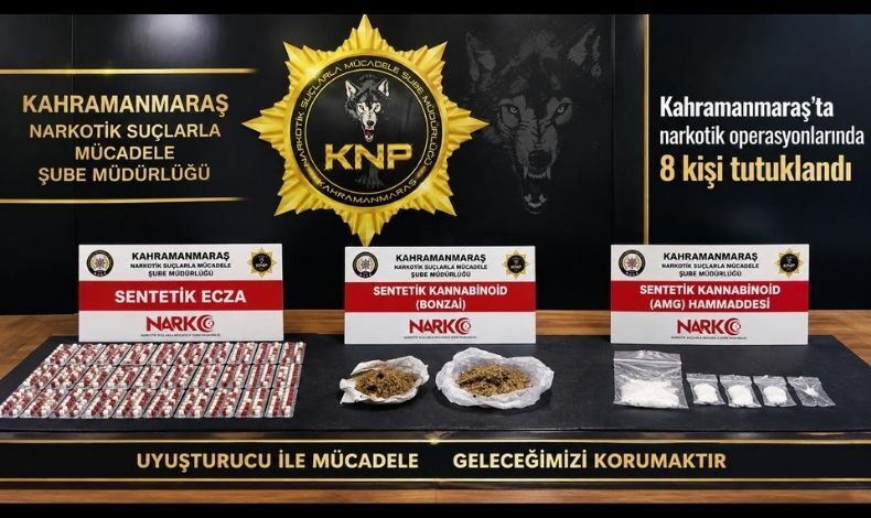 Kahramanmaraş’ta 5 ayrı operasyon: 8 kişi cezaevine gönderildi
