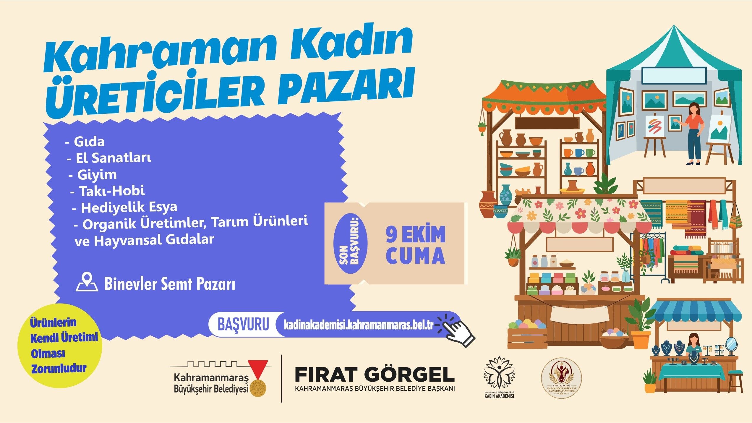 Kahramanmaraş'ta kadınların el emeği pazara çıkıyor: Başvurular başladı