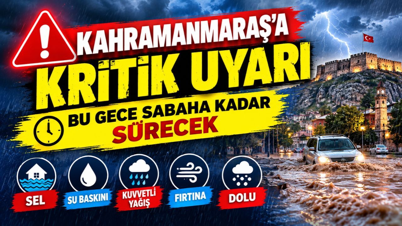 Kahramanmaraş İçin Kritik Uyarı! Gece Başlayacak Kuvvetli Yağış Sel Tehlikesini Beraberinde Getiriyor